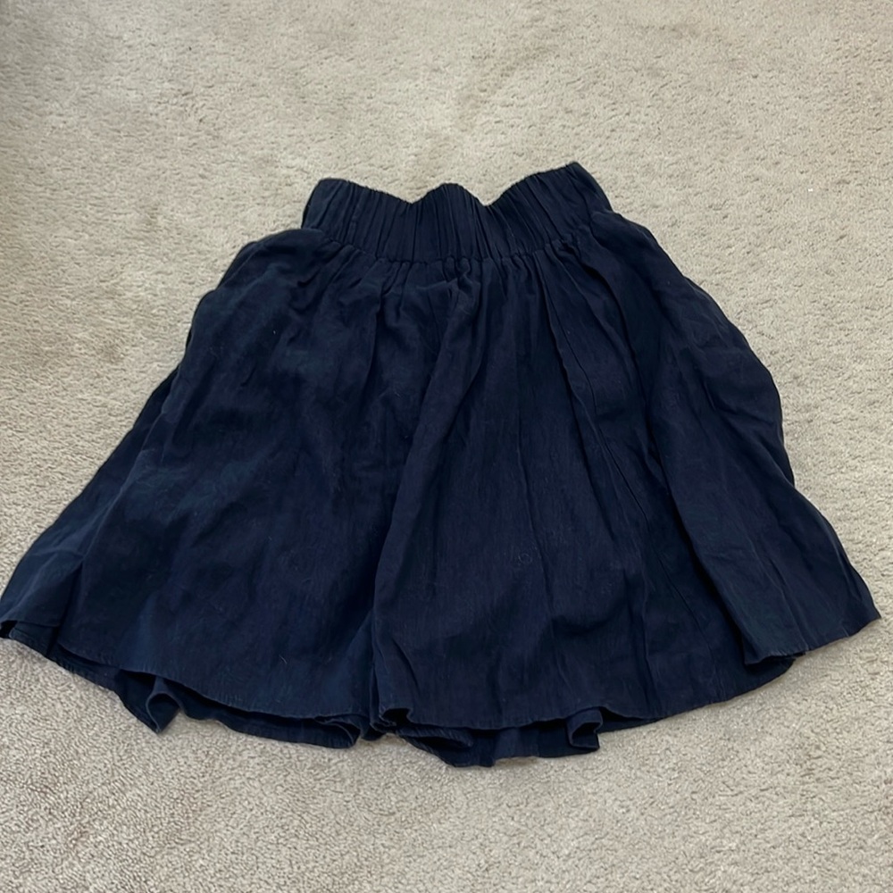 Linen blend a-line skirt